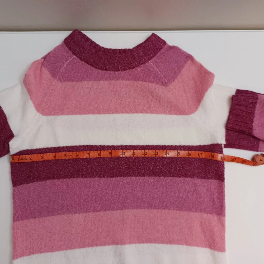 Women's Time & Tru Barbie Pink Striped Soft Sweater Size‎ Small